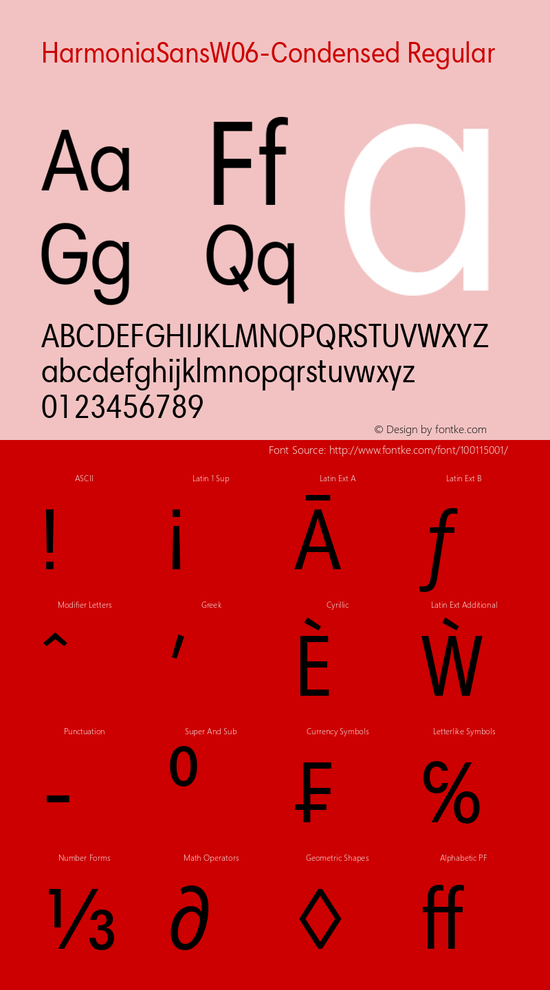 Harmonia Sans W06 Condensed Version 1.00图片样张