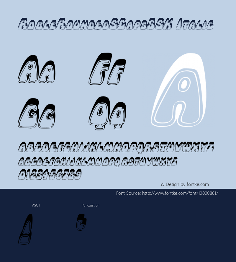 RobleRoundedSCapsSSK Italic Macromedia Fontographer 4.1 8/13/95图片样张