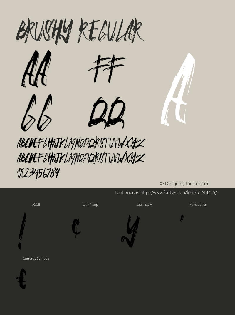 BRUSHY Version 1.002;Fontself Maker 3.3.0图片样张