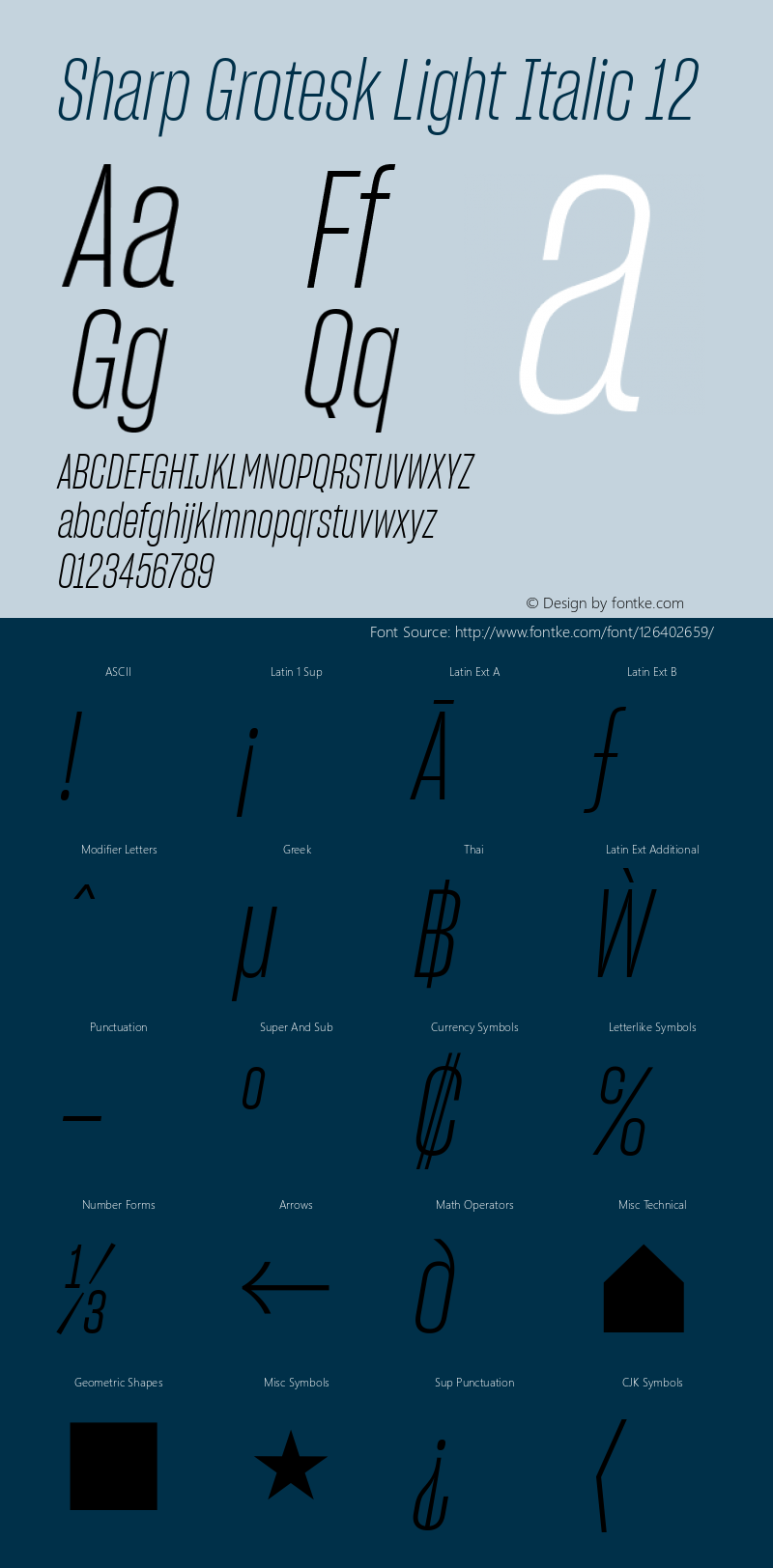 Sharp Grotesk Light Italic 12 Version 1.003图片样张