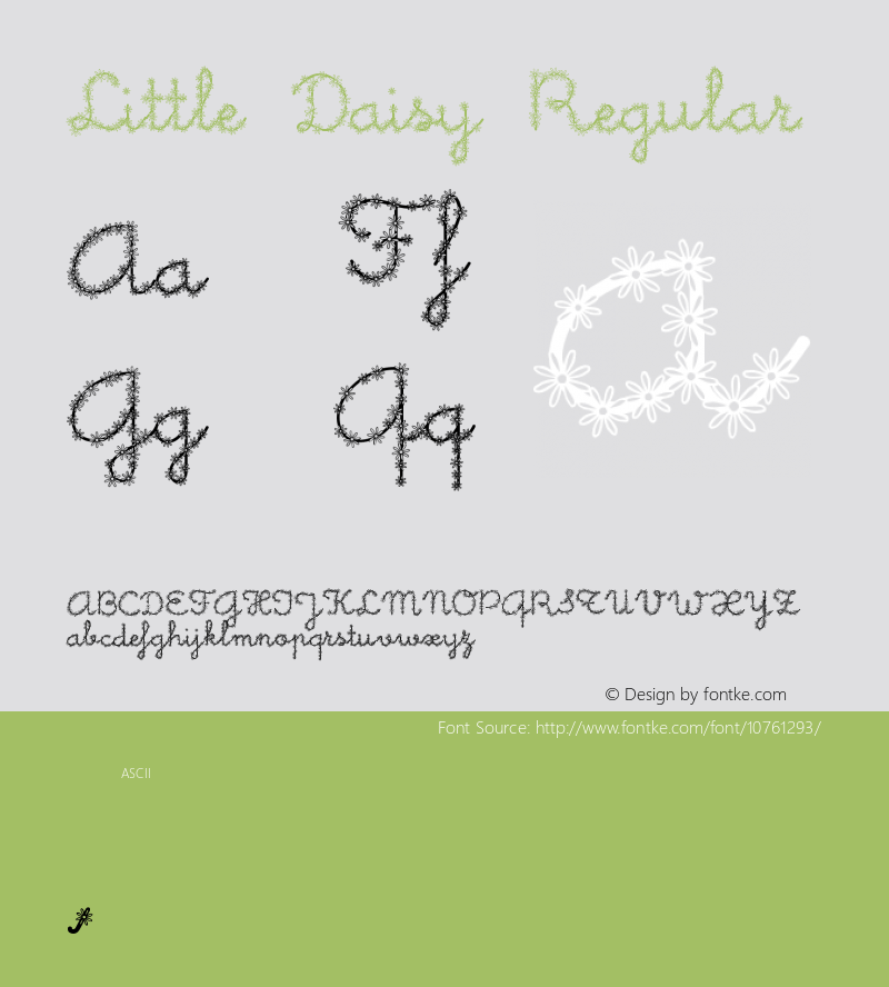 Little Daisy Regular Version 1.0; 2001; initial release图片样张