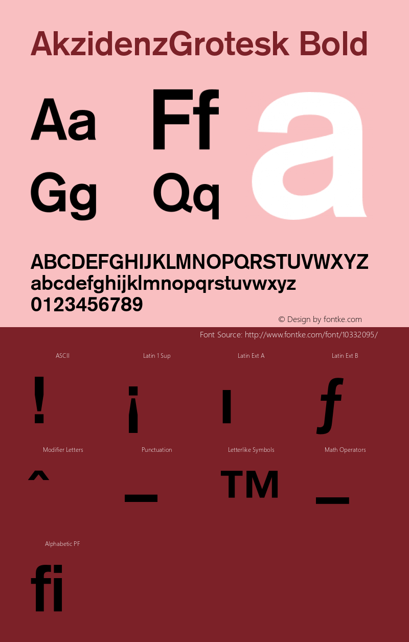 AkzidenzGrotesk Bold 001.000图片样张