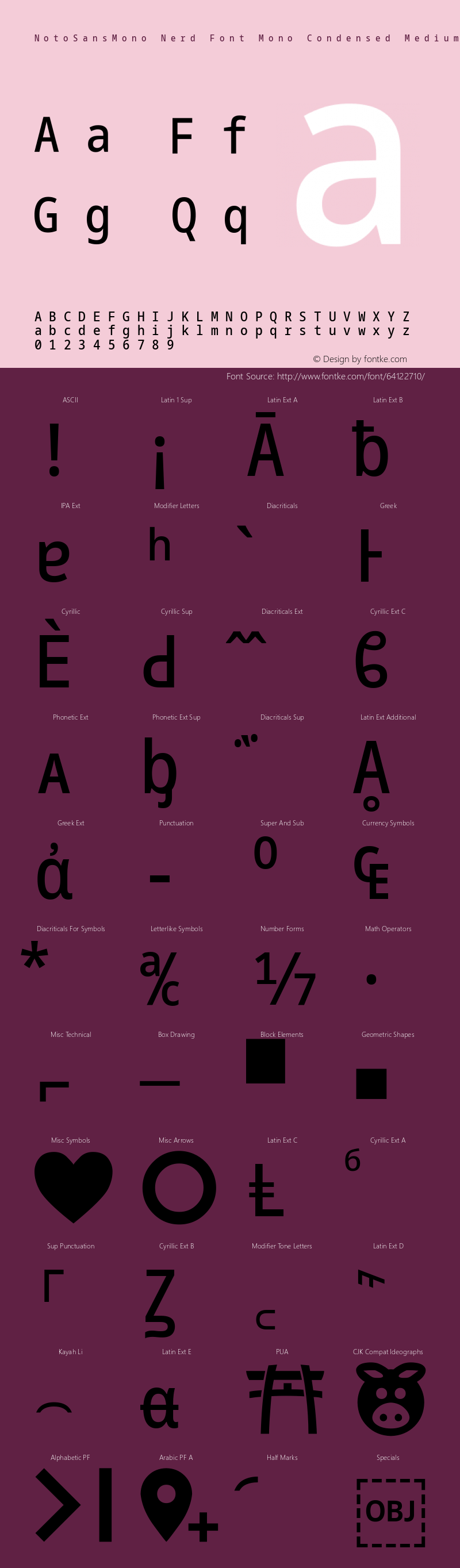 Noto Sans Mono Condensed Medium Nerd Font Complete Mono Version 2.000;GOOG;noto-source:20170915:90ef993387c0; ttfautohint (v1.7)图片样张
