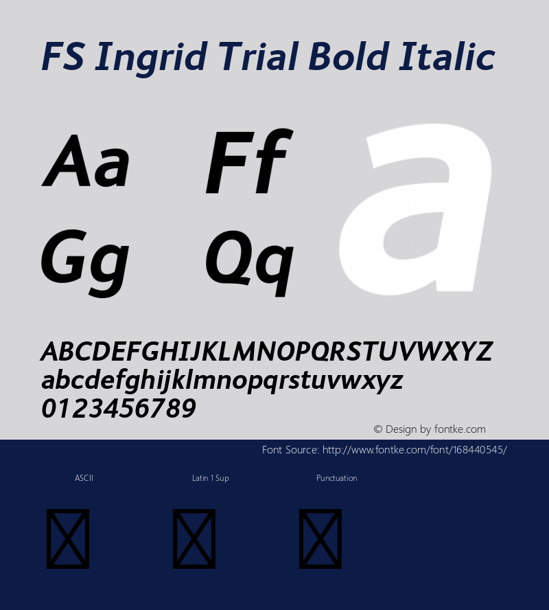 FSIngrid-BoldItalic Trial Version 4.000图片样张