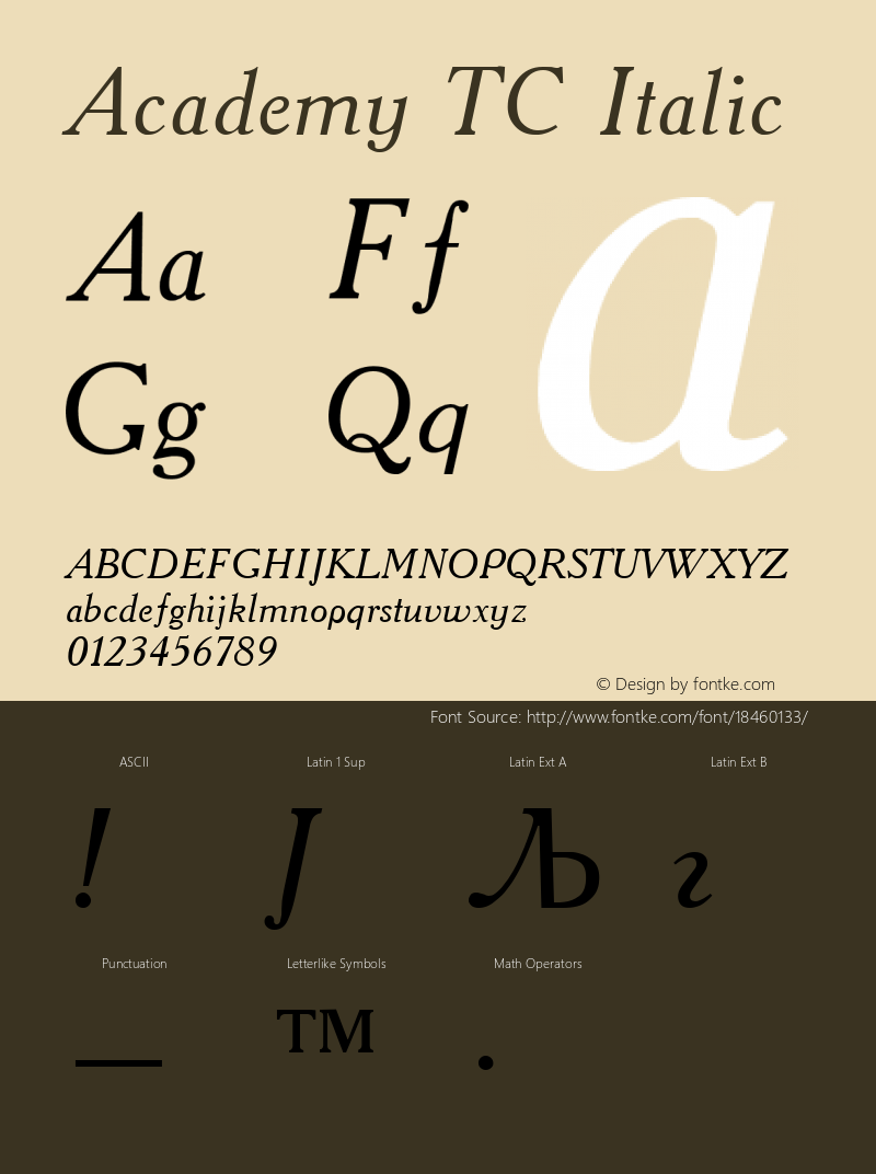 Academy TC Italic Converted from t:\ACD56___.TF1 by ALLTYPE图片样张