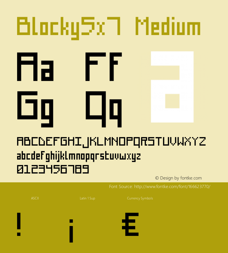 Blocky5x7 Version 001.000图片样张