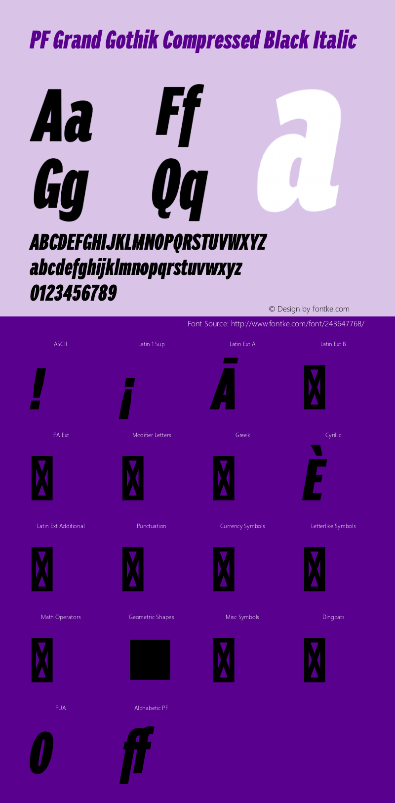 PF Grand Gothik Compressed Black Italic Version 1.001 | web-otf图片样张