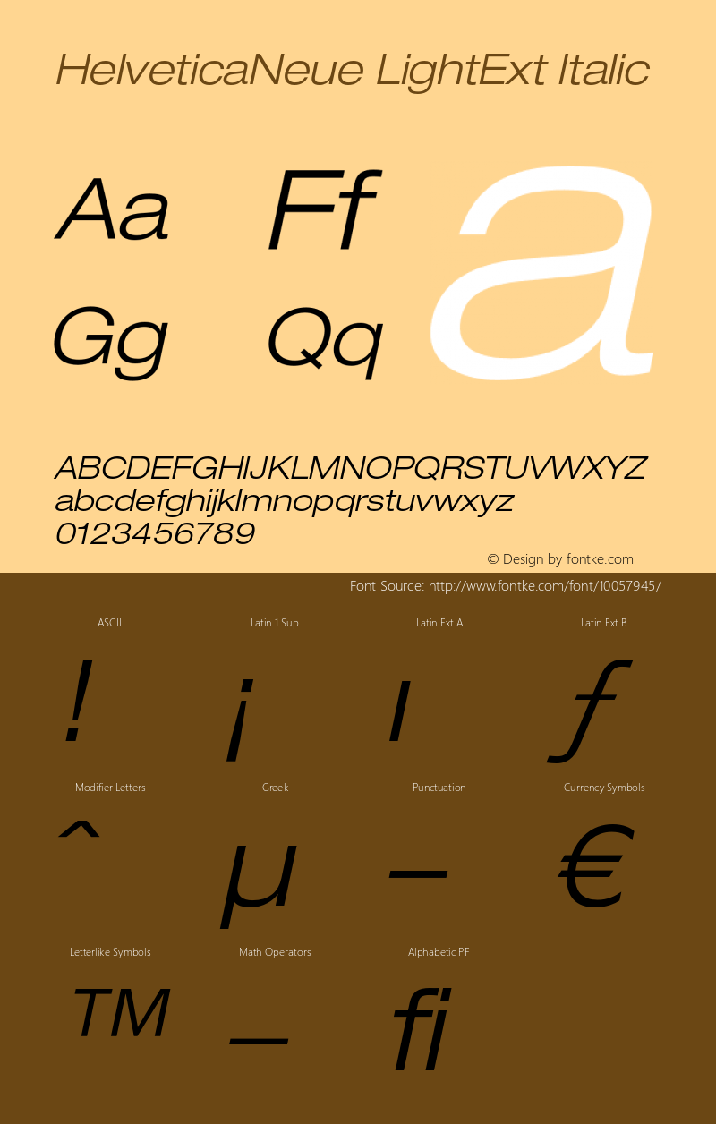 HelveticaNeue LightExt Italic OTF 1.0;PS 001.000;Core 1.0.22图片样张