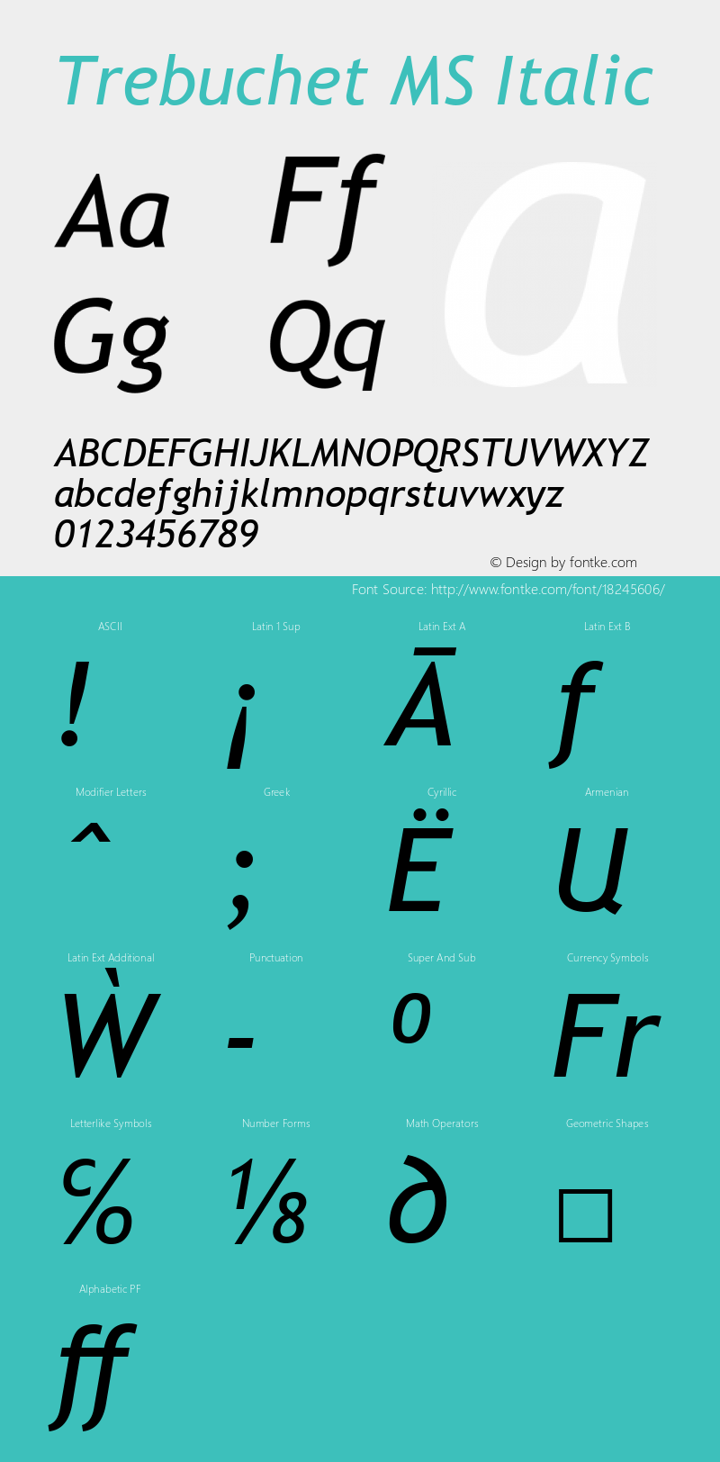 Trebuchet MS Italic Version 5.13图片样张