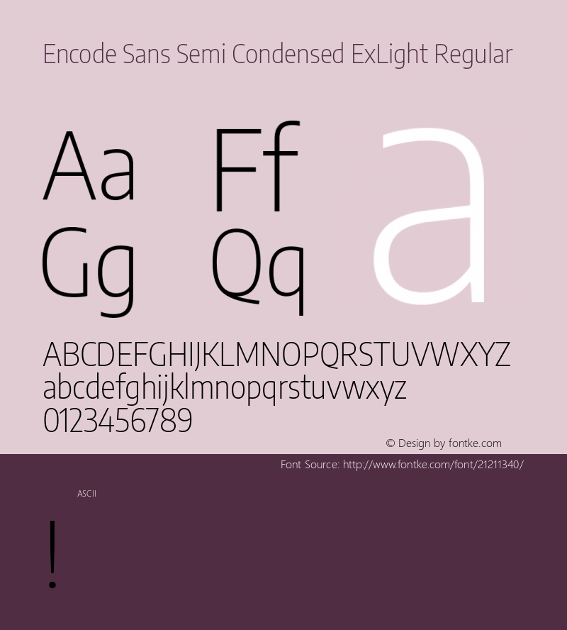 Encode Sans Semi Condensed ExLight Regular 图片样张
