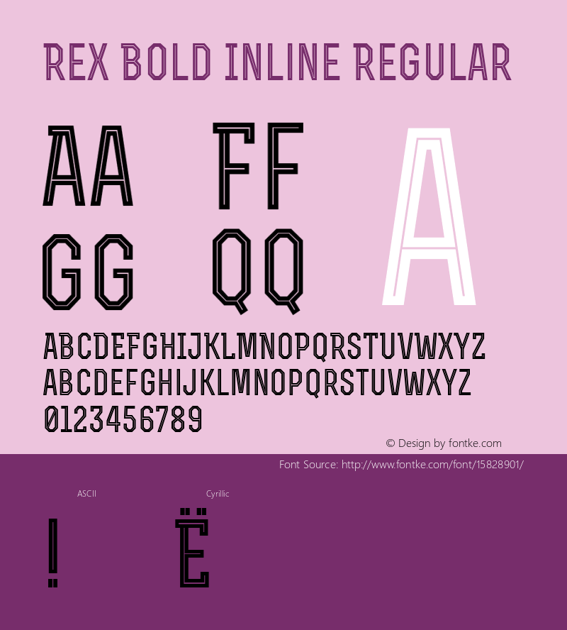 Rex Bold Inline Regular Version 1.000; ttfautohint (v1.4.1)图片样张