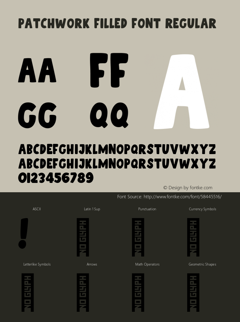 Patchwork Filled Font Regular Version 1.000图片样张