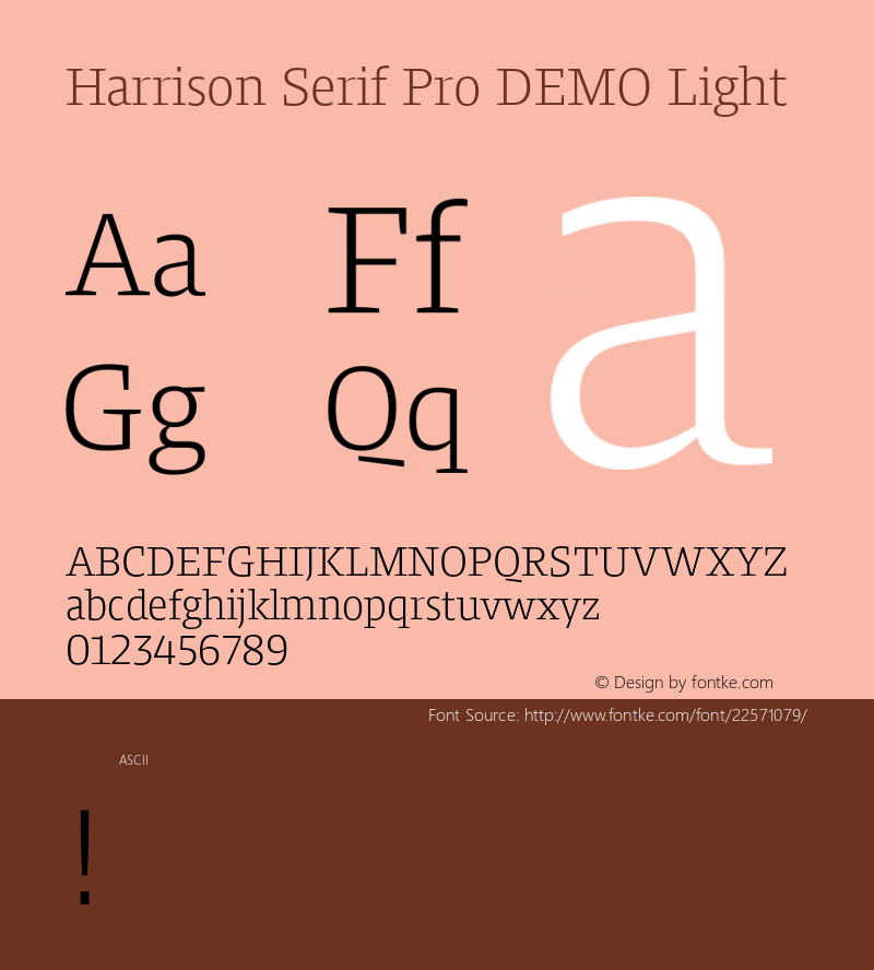 Harrison Serif Pro DEMO Light Version 1.000;PS 001.000;hotconv 1.0.88;makeotf.lib2.5.64775图片样张