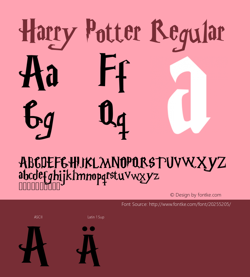 Harry Potter Version Macromedia Fontograp图片样张