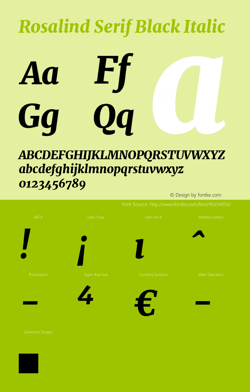 Rosalind Serif Black Italic Version 1.584;PS 001.584;hotconv 1.0.70;makeotf.lib2.5.58329图片样张
