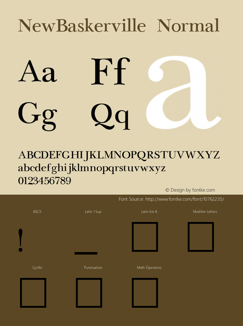 NewBaskerville Normal 1.0 Thu May 27 20:40:30 1993图片样张