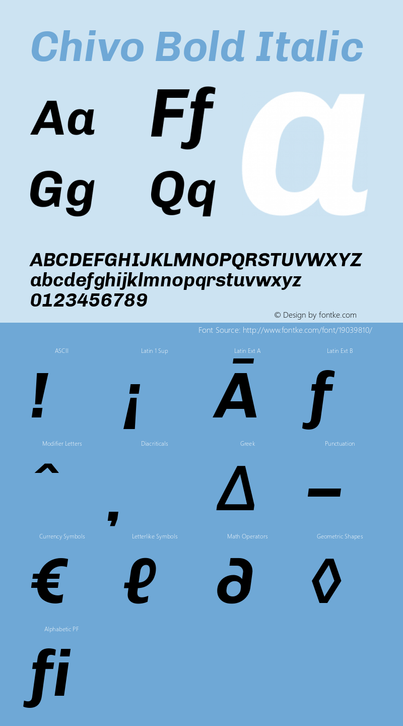 Chivo Bold Italic Version 1.007图片样张