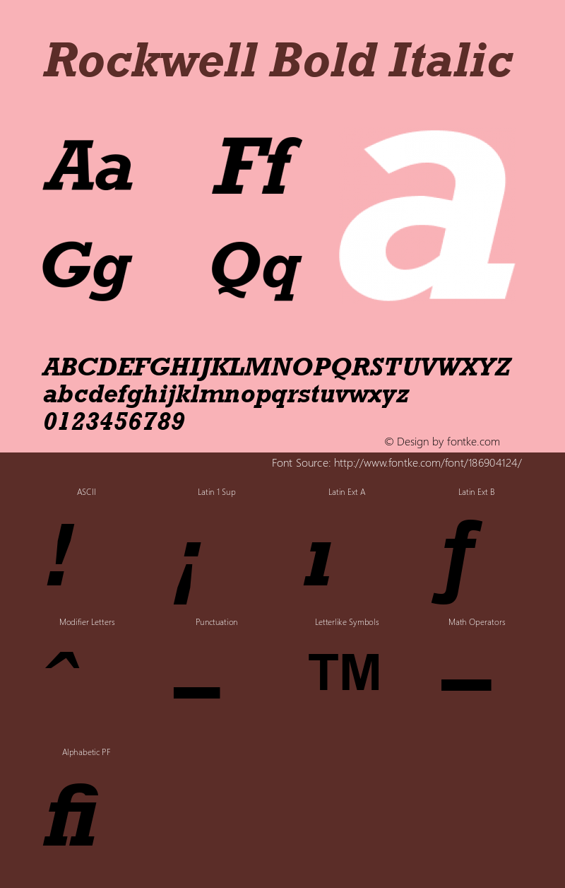 Rockwell Bold Italic 001.000图片样张