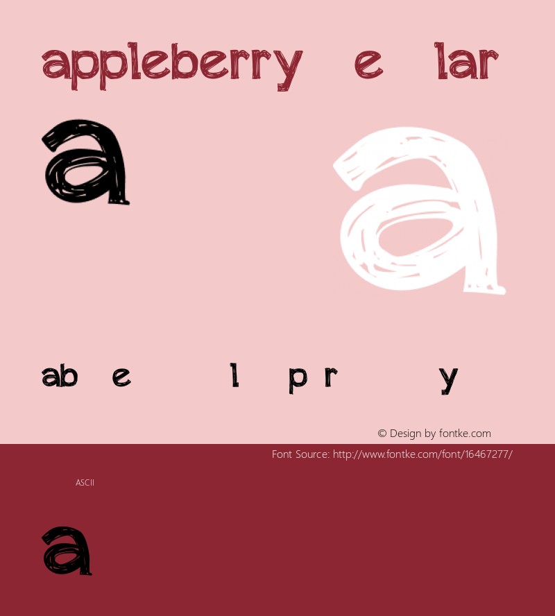 appleberry Regular Version 3.000图片样张