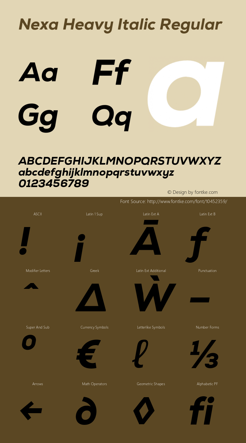 Nexa Heavy Italic Regular Version 1.000图片样张