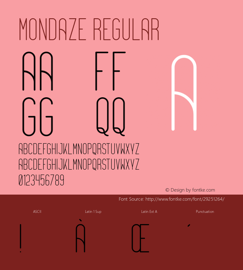 Mondaze Regular Version 1.002;Fontself Maker 3.0.0-3;YWFTv17图片样张