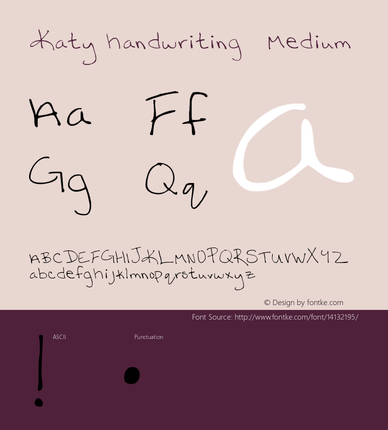 Katy handwriting 1 Medium Version 1.0图片样张