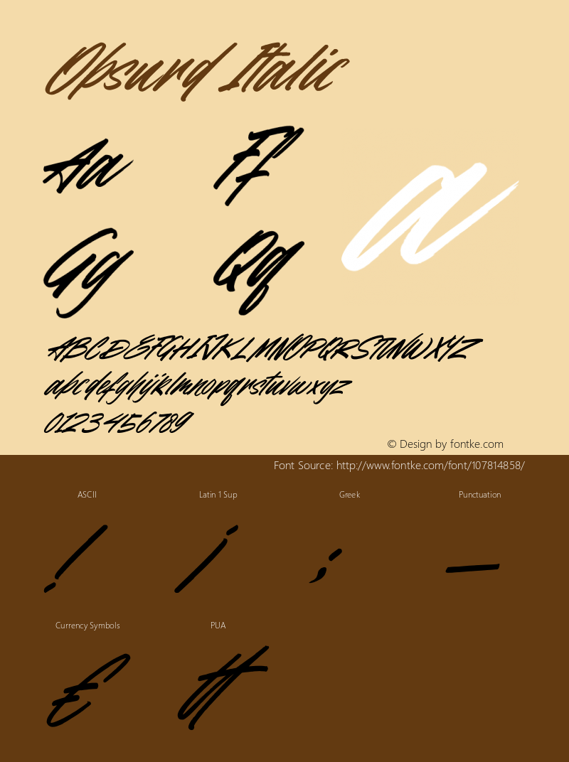 Obsurd Italic Version 1.00;November 18, 2020;FontCreator 12.0.0.2563 64-bit图片样张