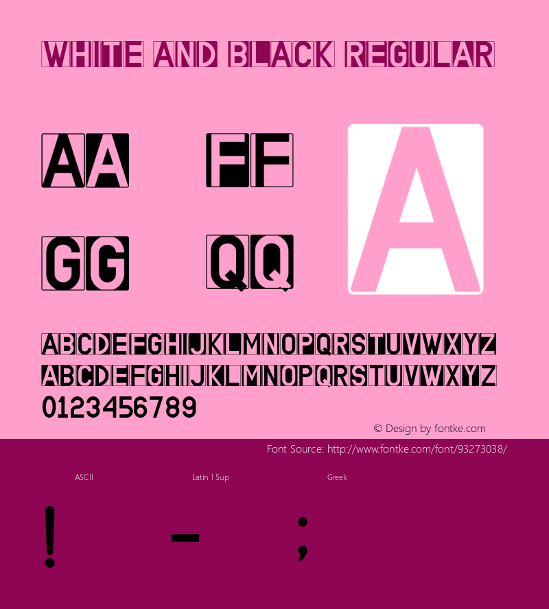 WHITE AND BLACK Version 1.00;October 24, 2020;FontCreator 11.5.0.2427 32-bit图片样张