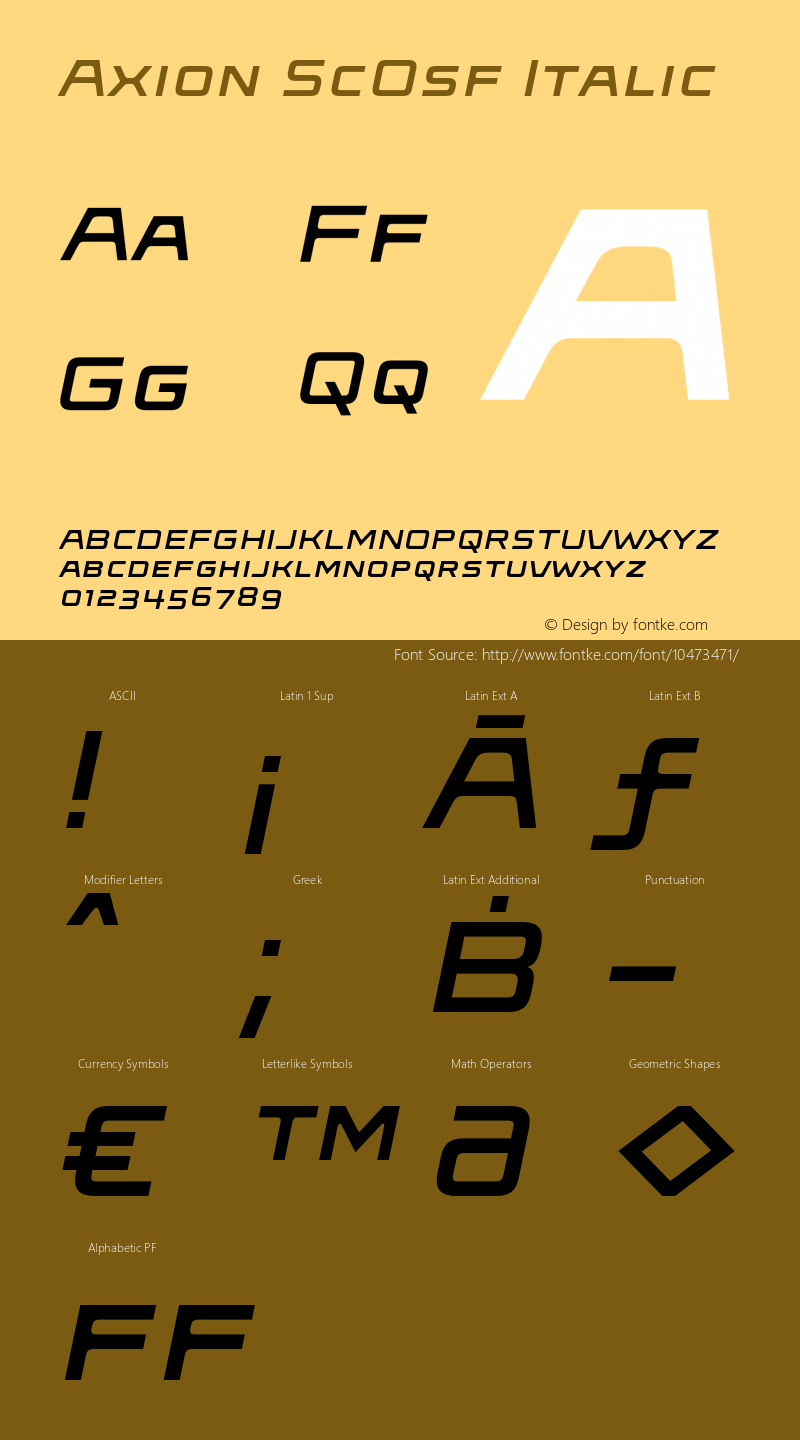 Axion ScOsf Italic OTF 1.000;PS 001.000;Core 1.0.34图片样张