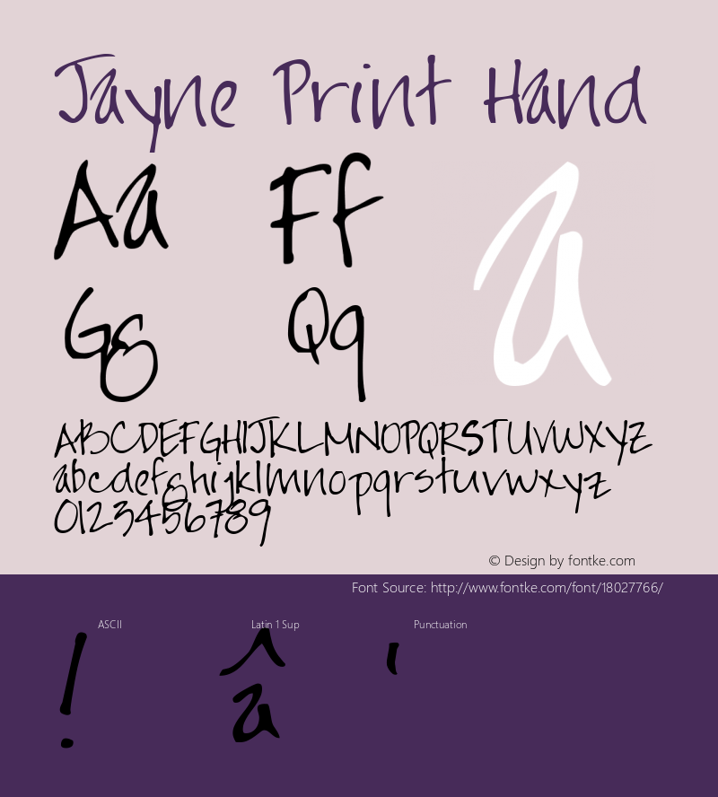 Jayne Print Hand 2000; 1.0, initial release图片样张