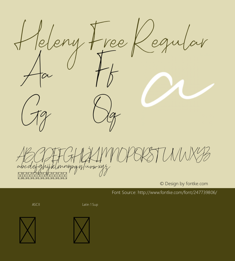 HelenyFree-Regular Version 1.001;Fontself Maker 3.5.1图片样张