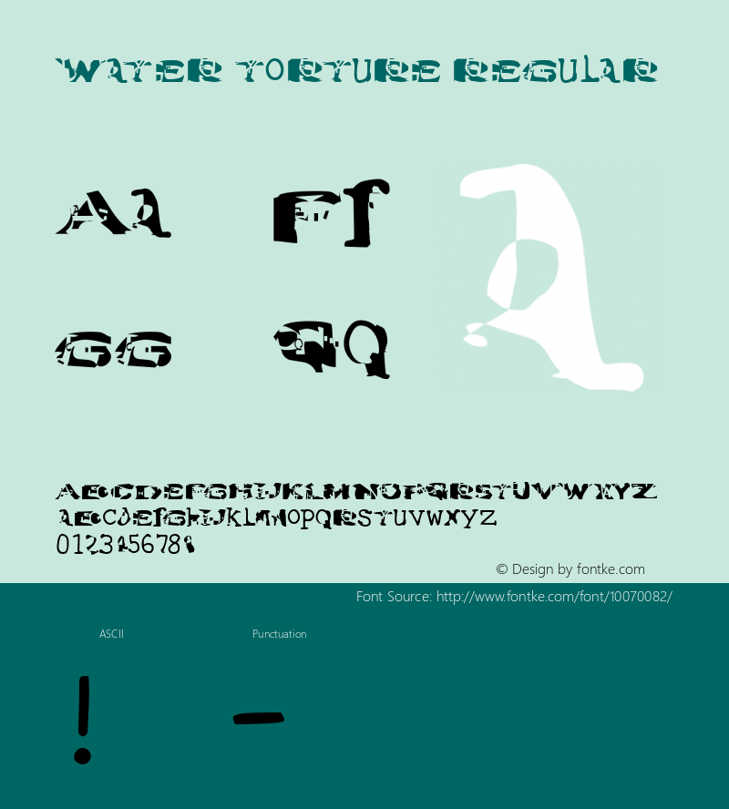 Water Torture Regular Macromedia Fontographer 4.1 10/29/98图片样张