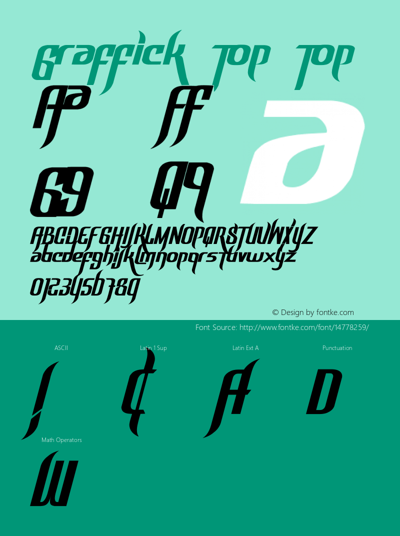 Graffick-Top Top Version 001.000;com.myfonts.highground.graffick.top.wfkit2.3PQh图片样张