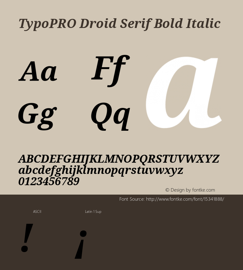 TypoPRO Droid Serif Bold Italic Version 1.03图片样张