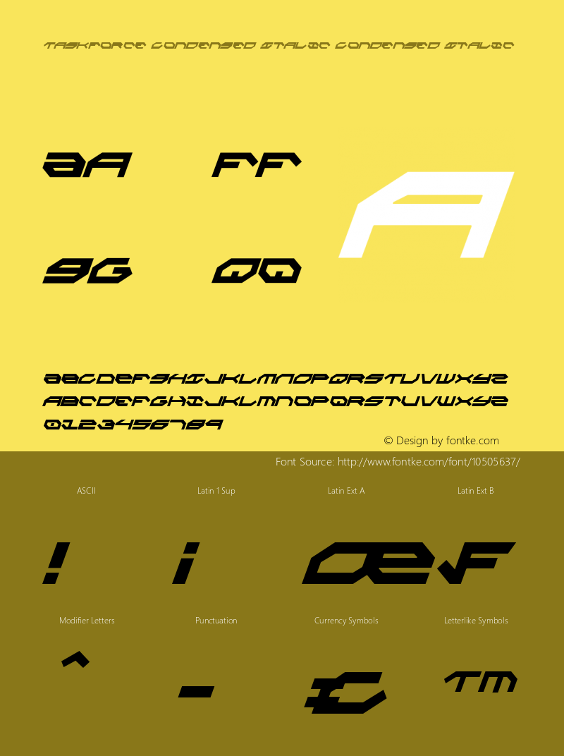 Taskforce Condensed Italic Condensed Italic 001.000图片样张