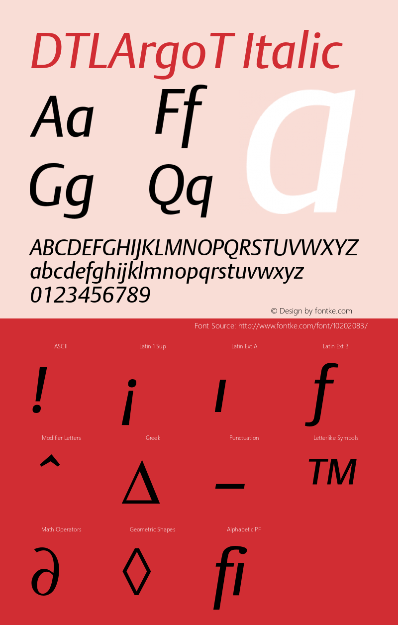 DTLArgoT Italic 001.000图片样张