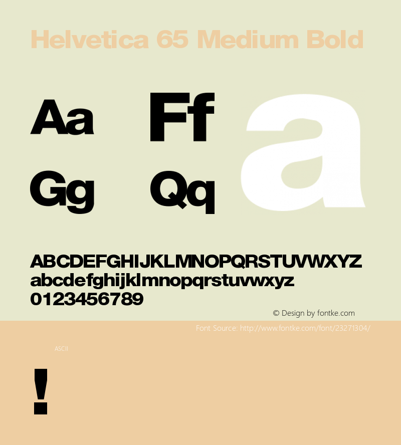 Helvetica 65 Medium Bold Version 1.0 Extracted by ASV http://www.buraks.com/asv图片样张