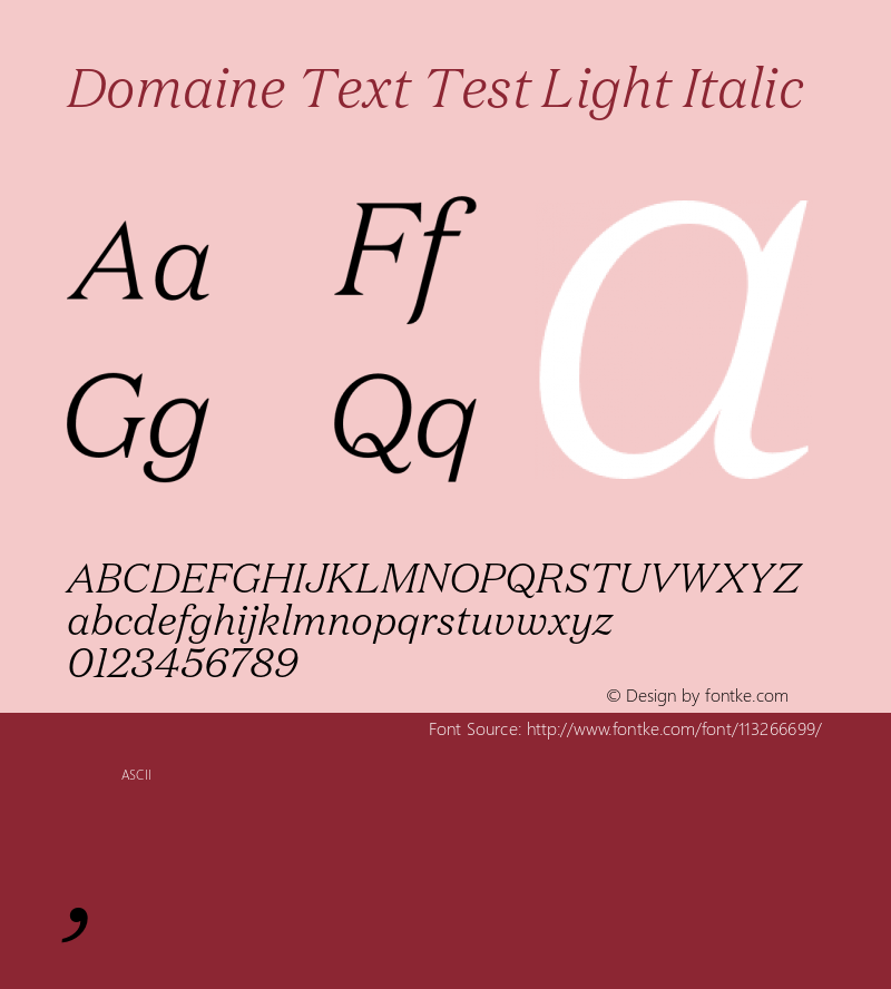 DomaineText-LightItalicTest Version 1.004;PS 1.0;hotconv 16.6.54;makeotf.lib2.5.65590;0图片样张