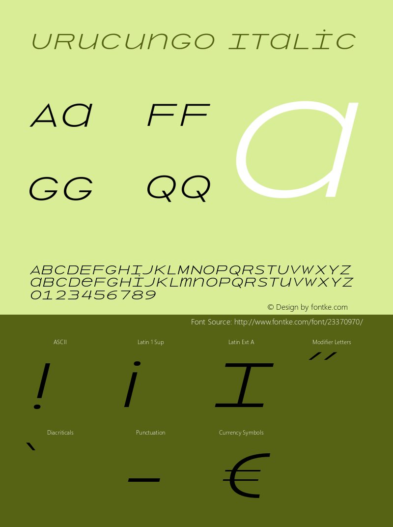 Urucungo Italic Version 1.000图片样张