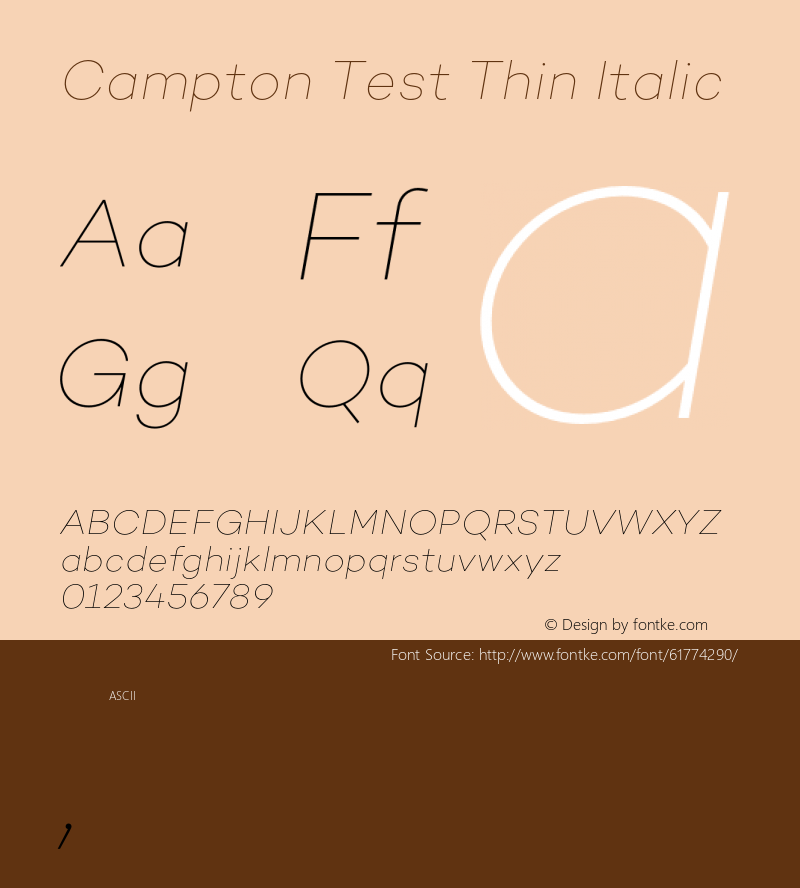 Campton Test Thin Italic Version 1.002;PS 001.002;hotconv 1.0.88;makeotf.lib2.5.64775图片样张