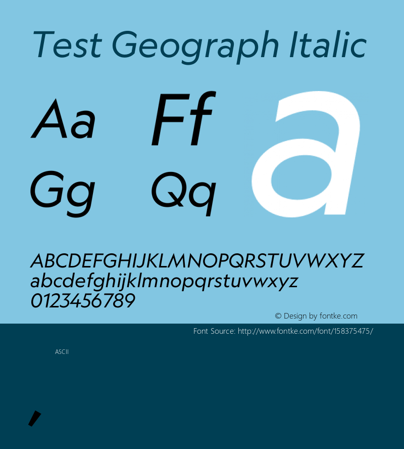 Test Geograph Italic Version 1.006;hotconv 1.0.113;makeotfexe 2.5.65598图片样张