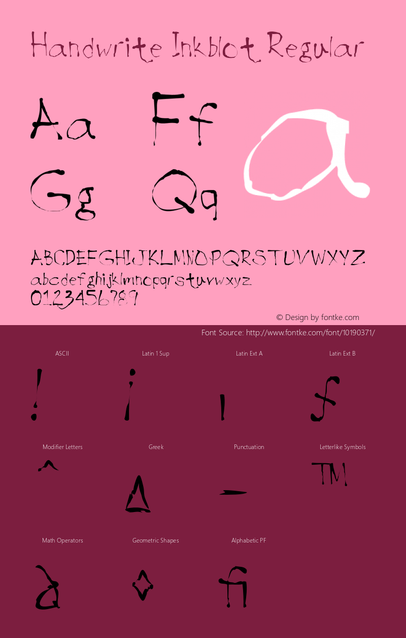 Handwrite Inkblot Regular 001.000图片样张