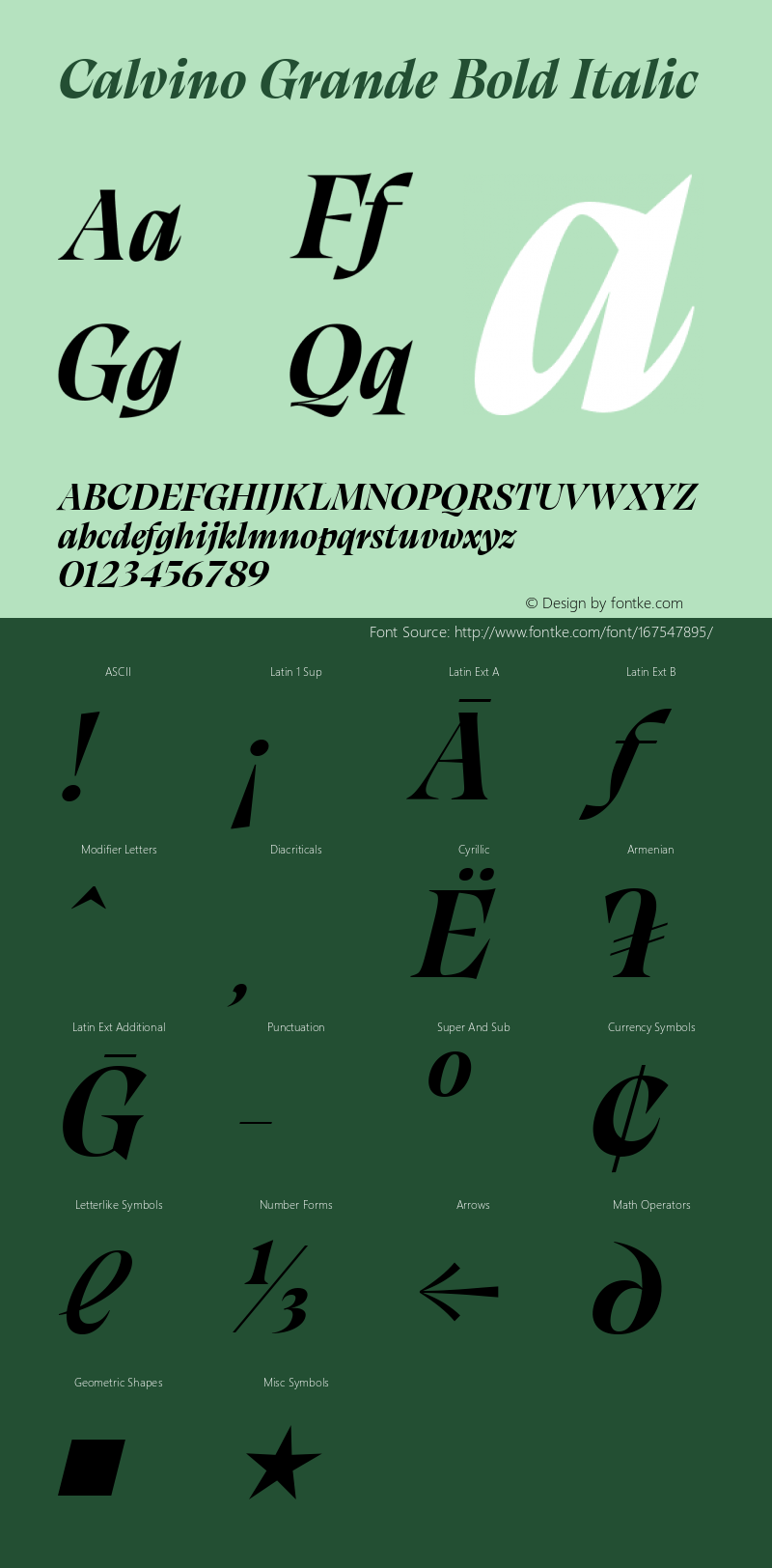 Calvino Grande Bold Italic Version 1.000;FEAKit 1.0图片样张