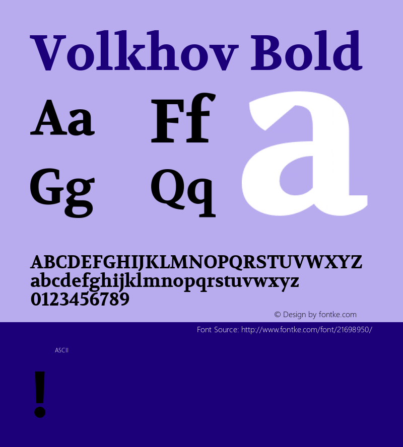 Volkhov Bold 图片样张