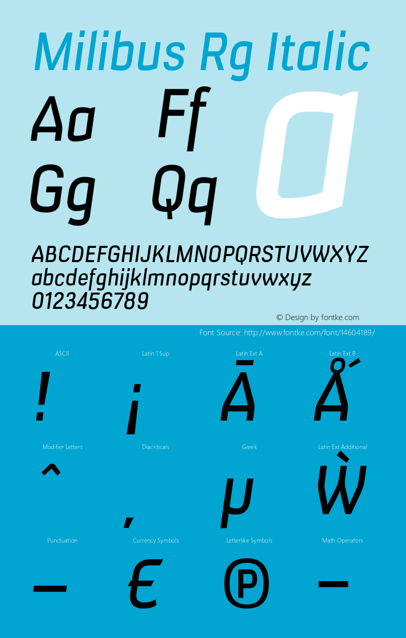 Milibus Rg Italic Version 1.200图片样张