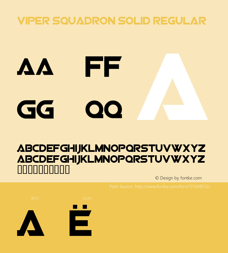 Viper Squadron Solid Version 1.00;June 8, 2021;FontCreator 13.0.0.2683 64-bit图片样张