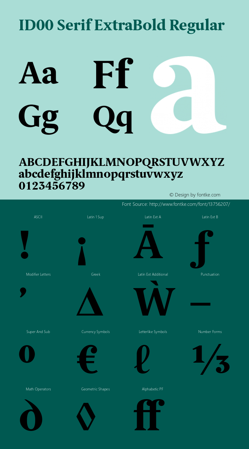 ID00 Serif ExtraBold Regular Version 1.001图片样张