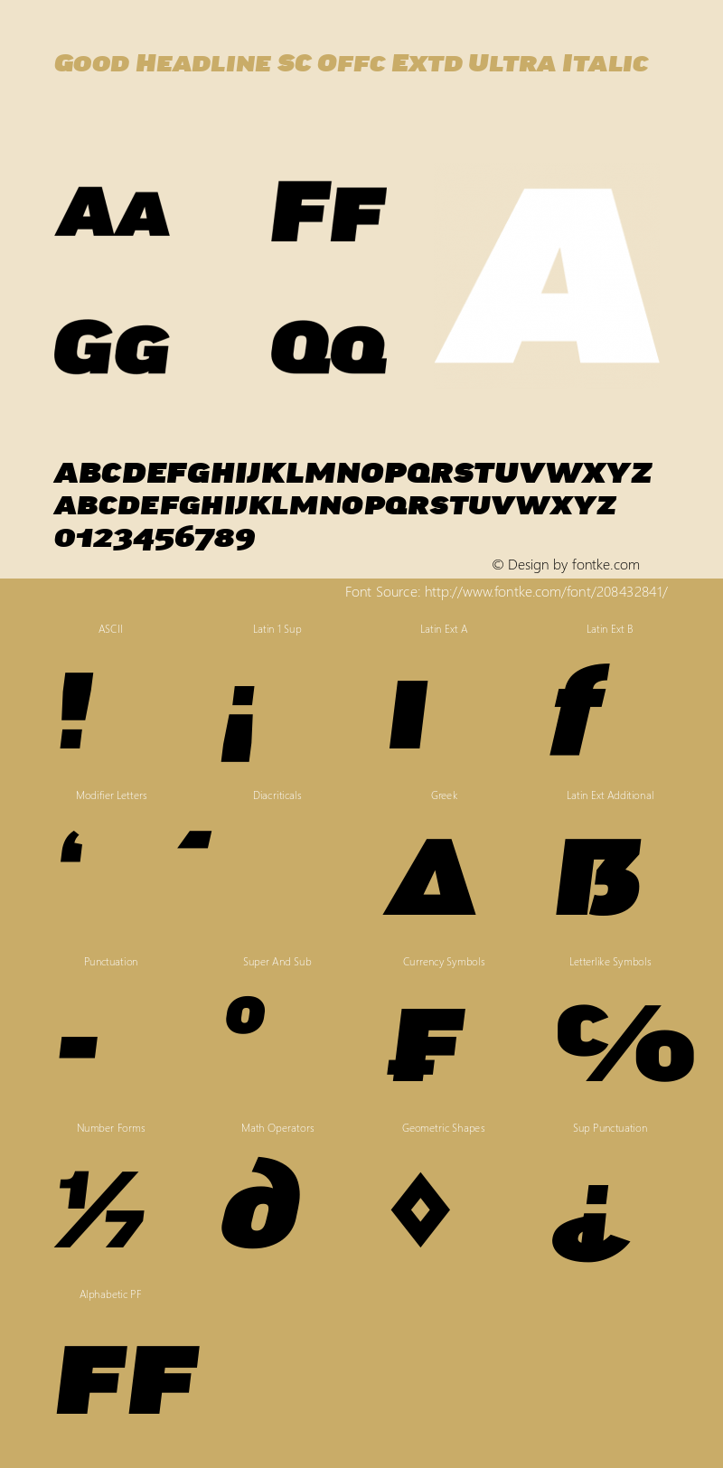 Good Head SC Offc Extd Ultra Italic Version 7.504; 2014; Build 1020图片样张