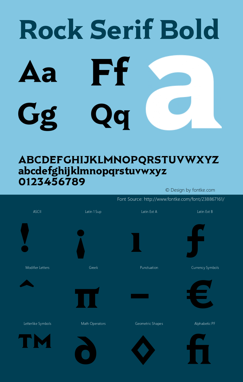 Rock Serif Bold Version 1.000;PS 001.000;hotconv 1.0.56;makeotf.lib2.0.21325图片样张