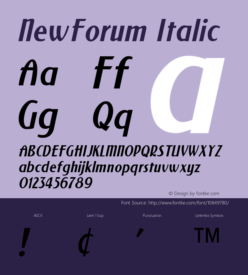 NewForum Italic Version 1.000图片样张